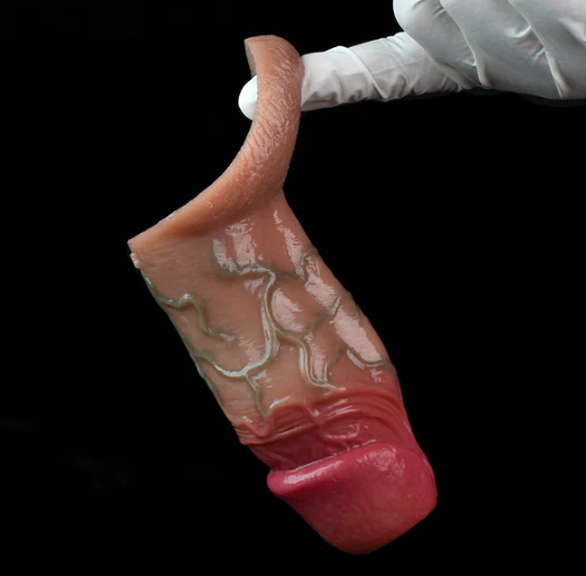 Bao Đôn Dên Dương Vật Silicone Gân Nổi Hở Đầu FAAK Có Quai Tròng Bìu